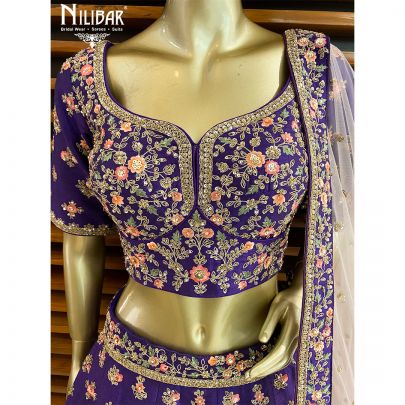 Purple Silk Bridal Lehenga