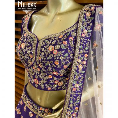 Purple Silk Bridal Lehenga
