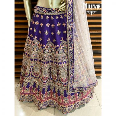 Purple Silk Bridal Lehenga