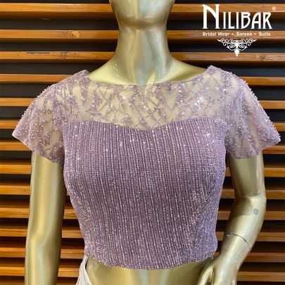 Lilac Net Saree