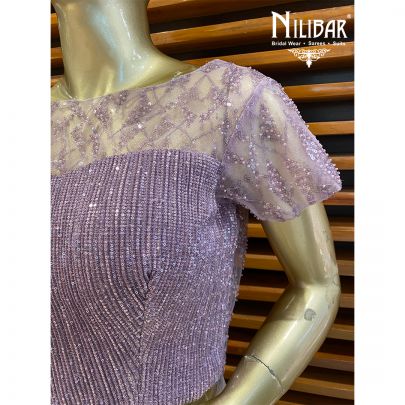 Lilac Net Saree