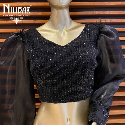 Black Net Saree