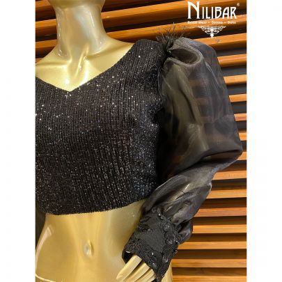 Black Net Saree