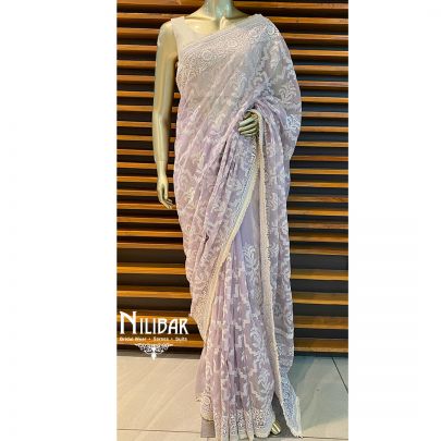 Mauve Organza Saree