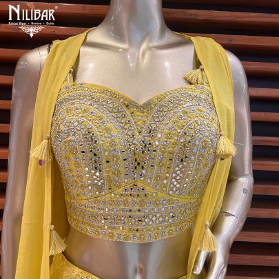 Yellow Georgette Indo Western Set