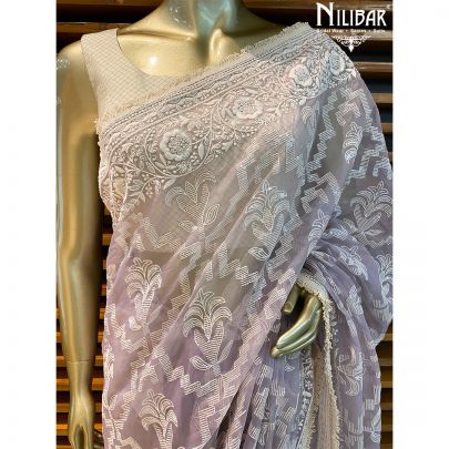 Mauve Organza Saree