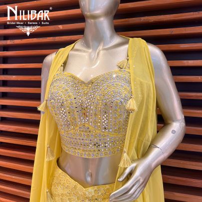 Yellow Georgette Indo Western Set