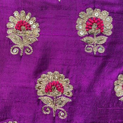 Purple and Yellow Silk Lehenga