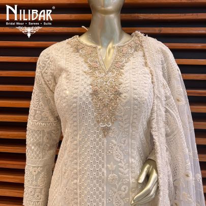 Off White Georgette Garara Suit
