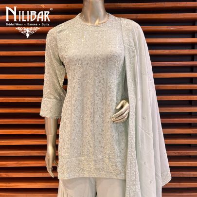Mint Green Georgette Sharara Suit
