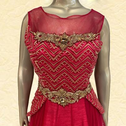 Maroon Silk Dress