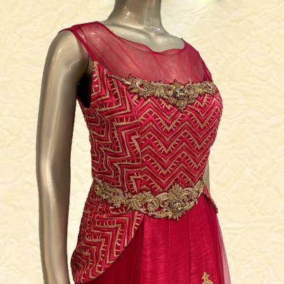 Maroon Silk Dress