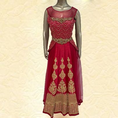 Maroon Silk Dress
