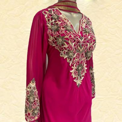 Magenta Georgette Dress