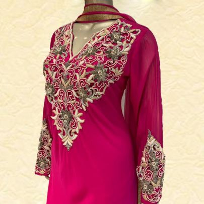 Magenta Georgette Dress