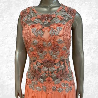 Peach Georgette Gown