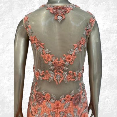 Peach Georgette Gown