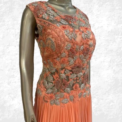 Peach Georgette Gown