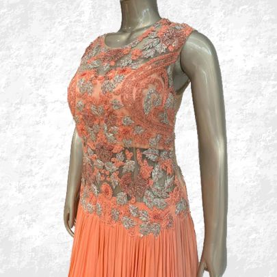 Peach Georgette Gown