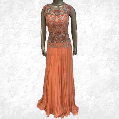 Peach Georgette Gown
