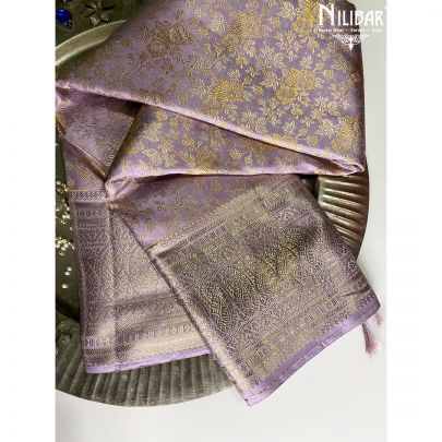 Lavender Silk Kanjivaram Saree