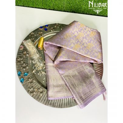 Lavender Silk Kanjivaram Saree