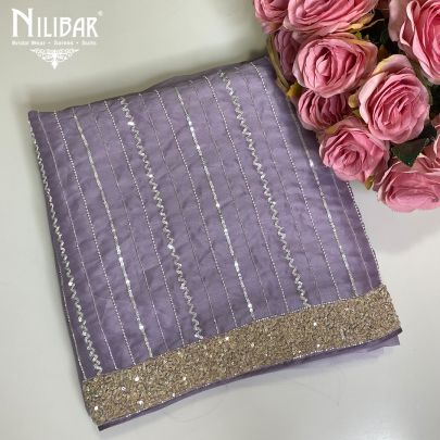Lilac Organza Unstitched Suit