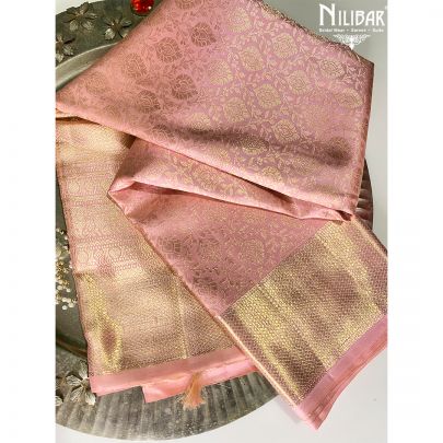 Rose pink Silk Kanjivaram Saree