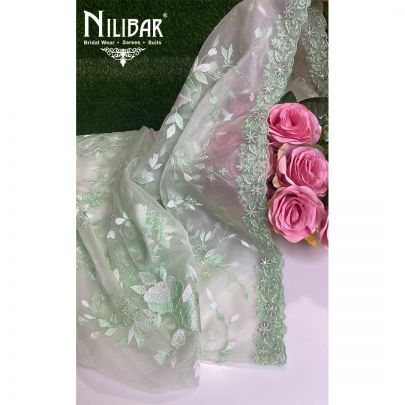 Tea Green Crepe Unstitched Suit