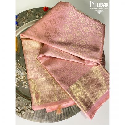 Rose pink Silk Kanjivaram Saree