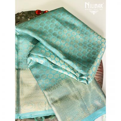 Tiffany Blue Silk Kanjivaram Saree