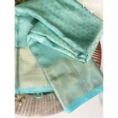 Tiffany Blue Silk Kanjivaram Saree