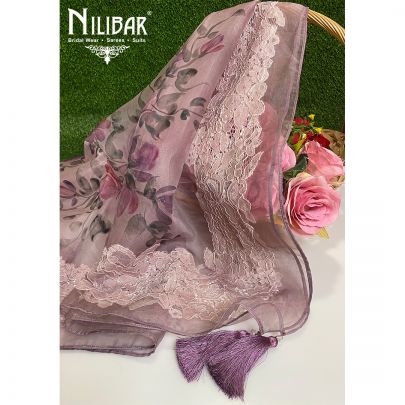 Heather Purple Silk Unstitched Suit