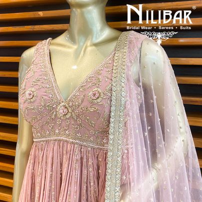 Soft Berry Georgette Sharara Suit
