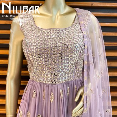 Mauve Georgette Sharara Suit