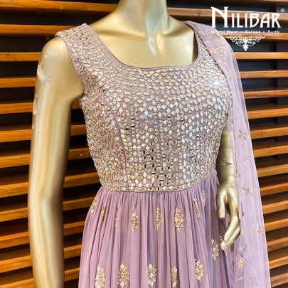 Mauve Georgette Sharara Suit