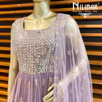 Mauve Georgette Sharara Suit