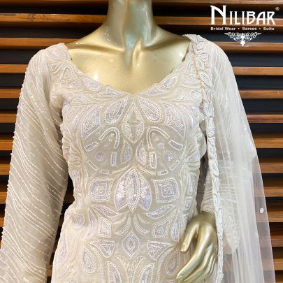 White Net Sharara Suit