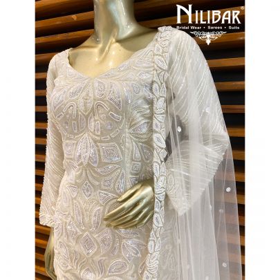 White Net Sharara Suit