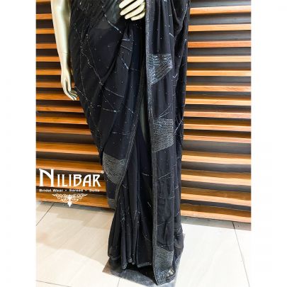 Black Georgette Saree