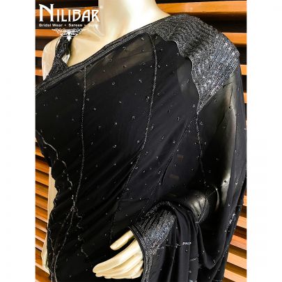 Black Georgette Saree