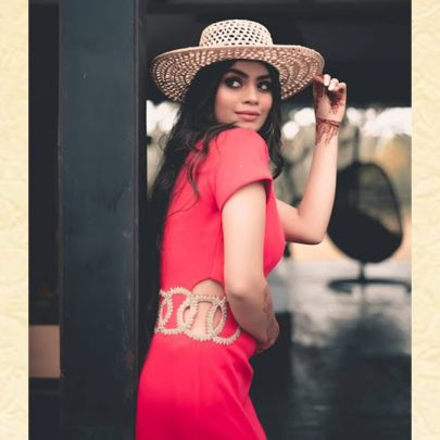 Coral Red Slit Dress