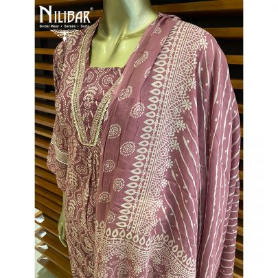 Purple Cotton Kurti Set