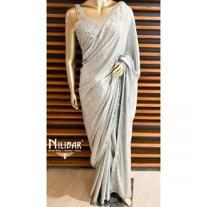Mint Green Lycra Saree