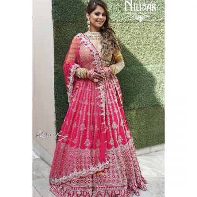 Magenta Yellow Silk Lehenga