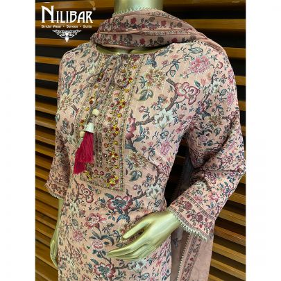 Pink Cotton Kurti Set