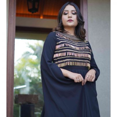 Black Georgette Gown
