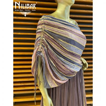 Heather Purple Chinon Gown