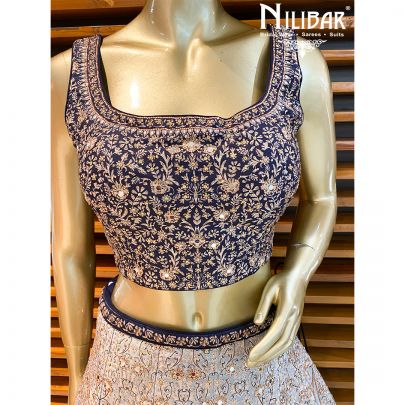 Chelsea Blue Panalled Lehenga Set