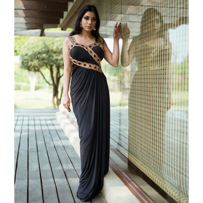 Black Lycra Strap Dress